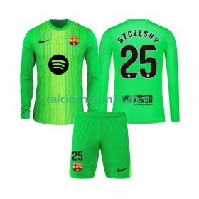 Barcellona Szczesny 25 Portiere Bambino Maglia Prima 2025/2026 Manica Lunga